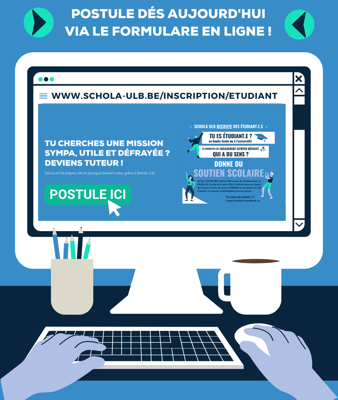 SCHOLA ULB RECRUTE DES ÉTUDIANT.E.S TOUTE L'ANNÉE !