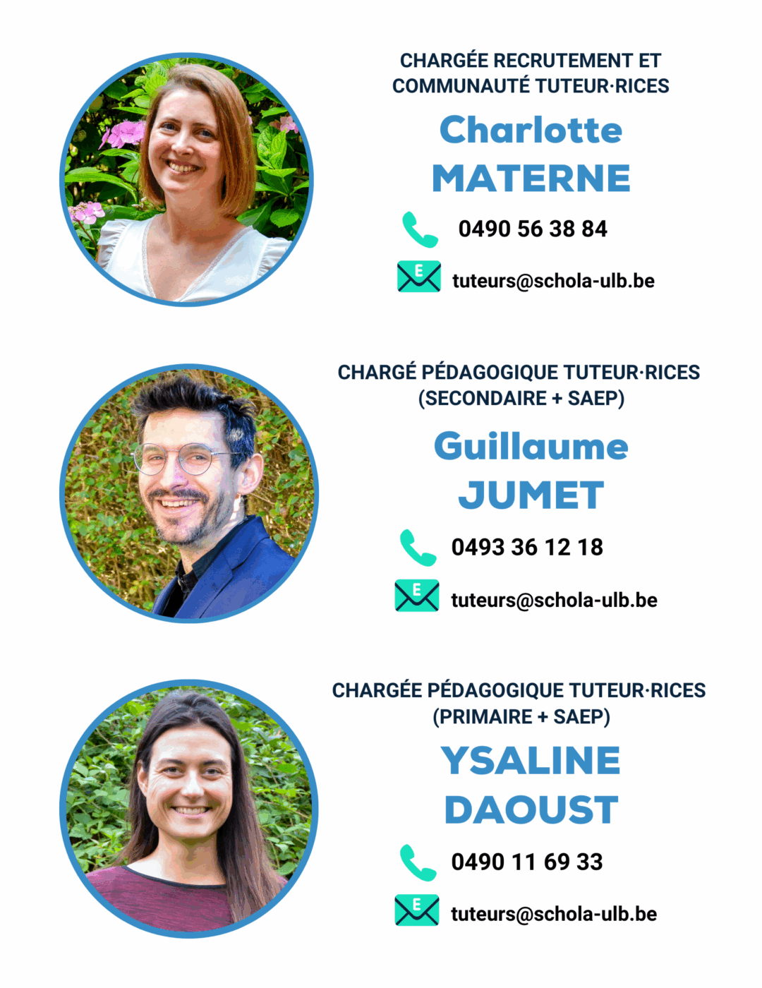 Qui contacter chez Schola ULB ?