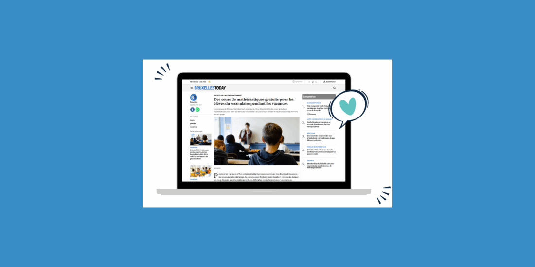 COLLABORATION MISE À L'HONNEUR SUR LE SITE D'ACUTALITÉS BRUXELLES TODAY !
