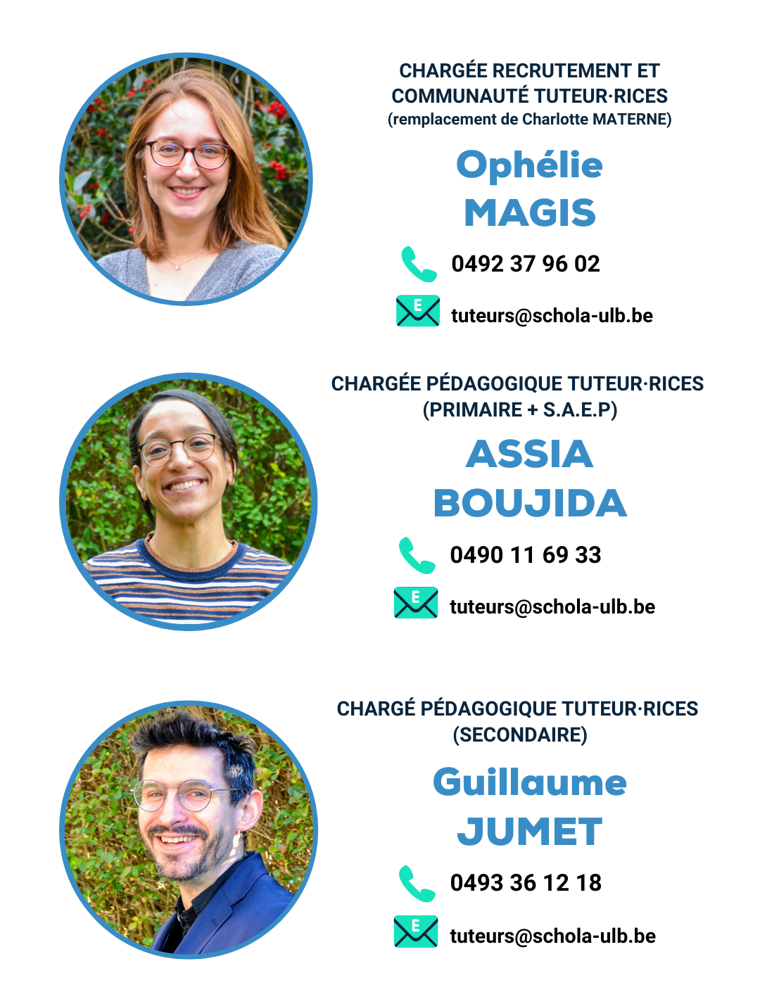 Qui contacter chez Schola ULB ?